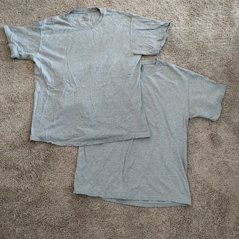 2X1 fruit on the loom grey t-shirt size L